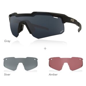 OCULOS HB SHIELD EVO MOUNTAIN - KIT MATTE BLACK GRAY/ SILVER + AMBER