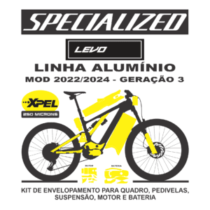 KIT ADESIVO DE PROTEÇÃO DE QUADRO PARA SPECIALIZED TURBO LEVO ALUMÍNIO 2022/24 - GERAÇÃO 3